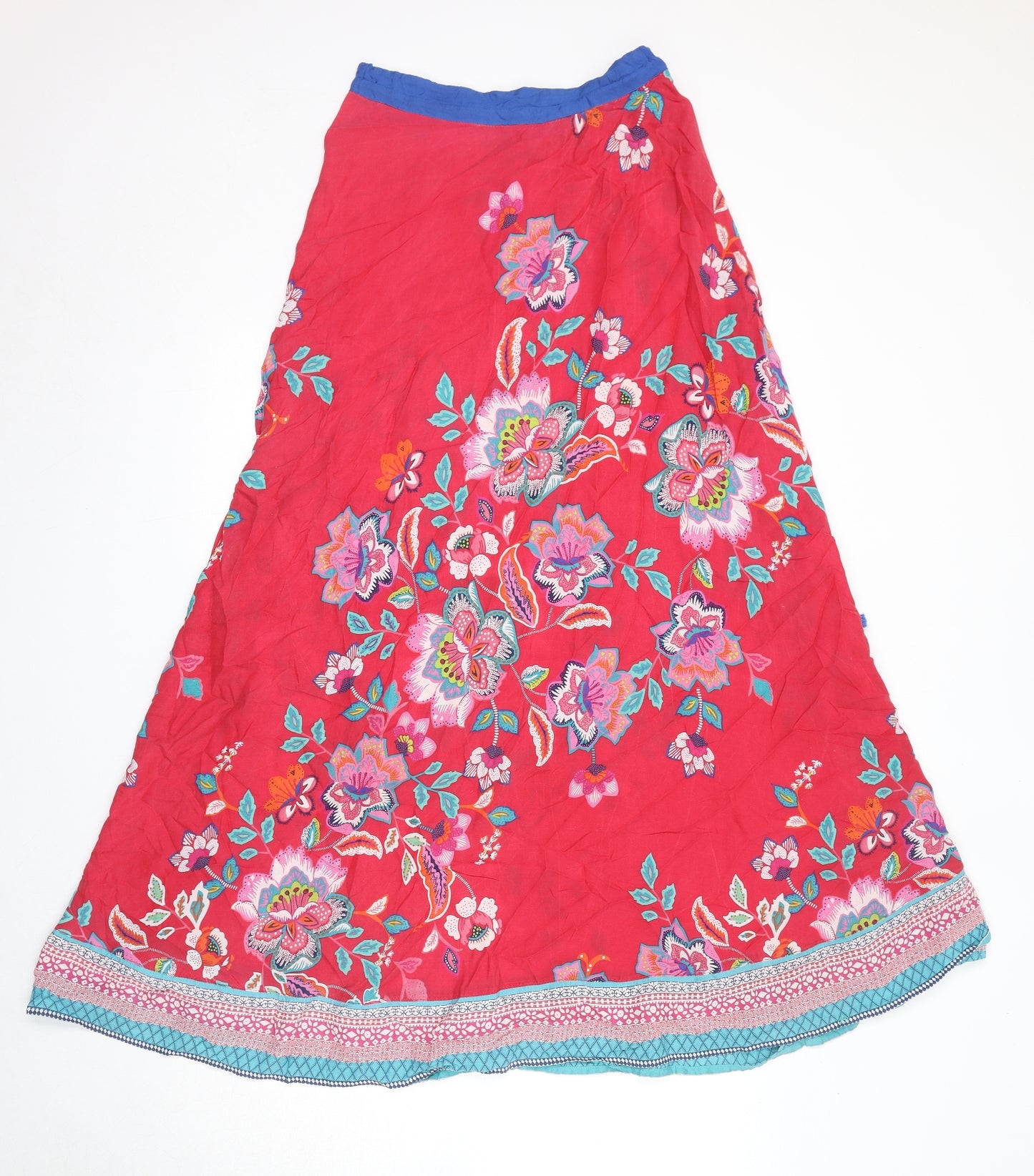 Monsoon Womens Multicoloured Floral Modal Peasant Skirt Size S Zip