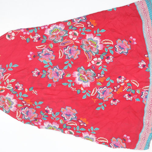 Monsoon Womens Multicoloured Floral Modal Peasant Skirt Size S Zip