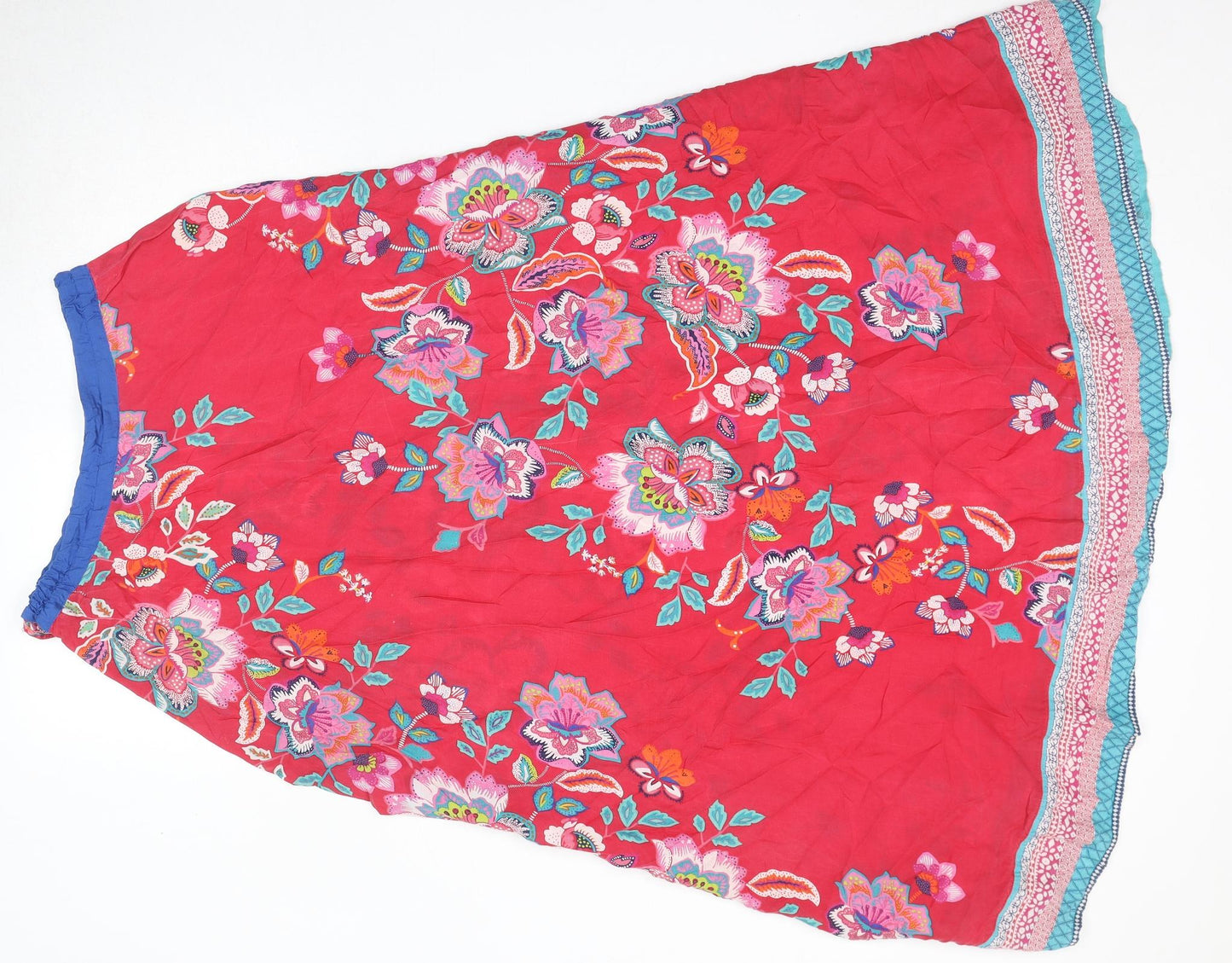 Monsoon Womens Multicoloured Floral Modal Peasant Skirt Size S Zip