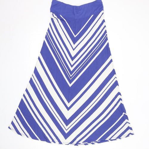 Phase Eight Womens Blue Geometric Viscose Maxi Skirt Size 12