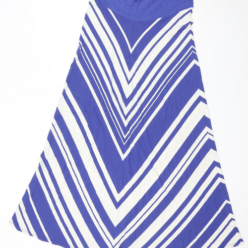Phase Eight Womens Blue Geometric Viscose Maxi Skirt Size 12