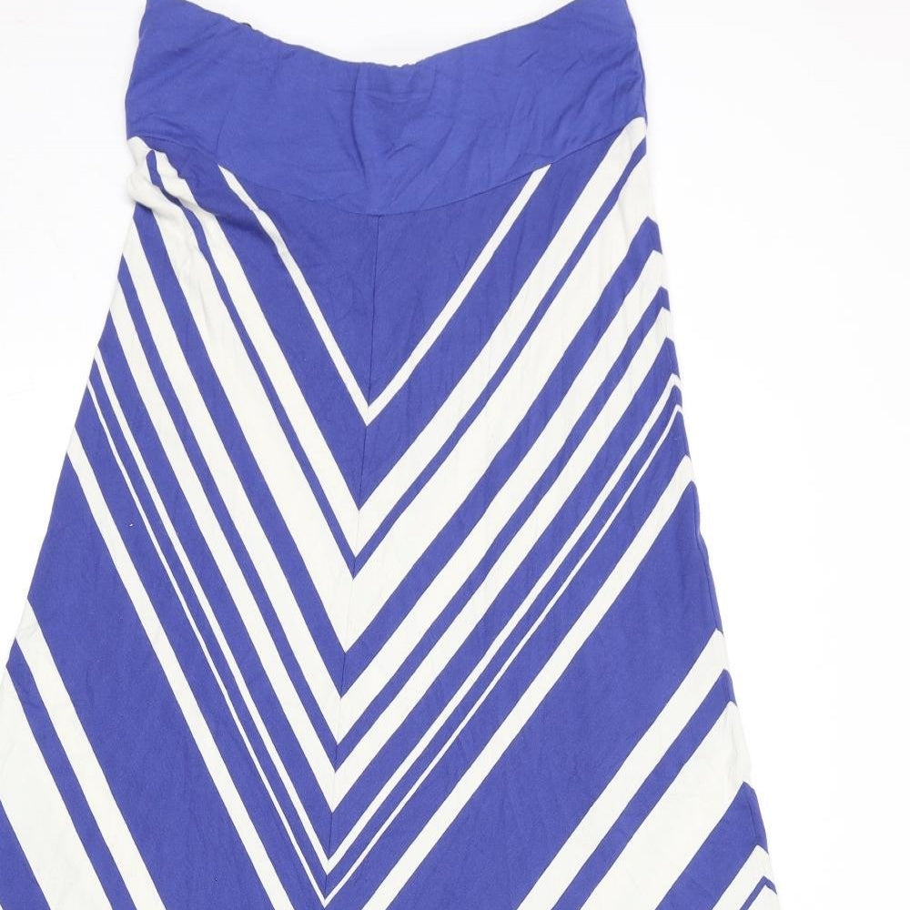 Phase Eight Womens Blue Geometric Viscose Maxi Skirt Size 12