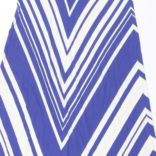 Phase Eight Womens Blue Geometric Viscose Maxi Skirt Size 12
