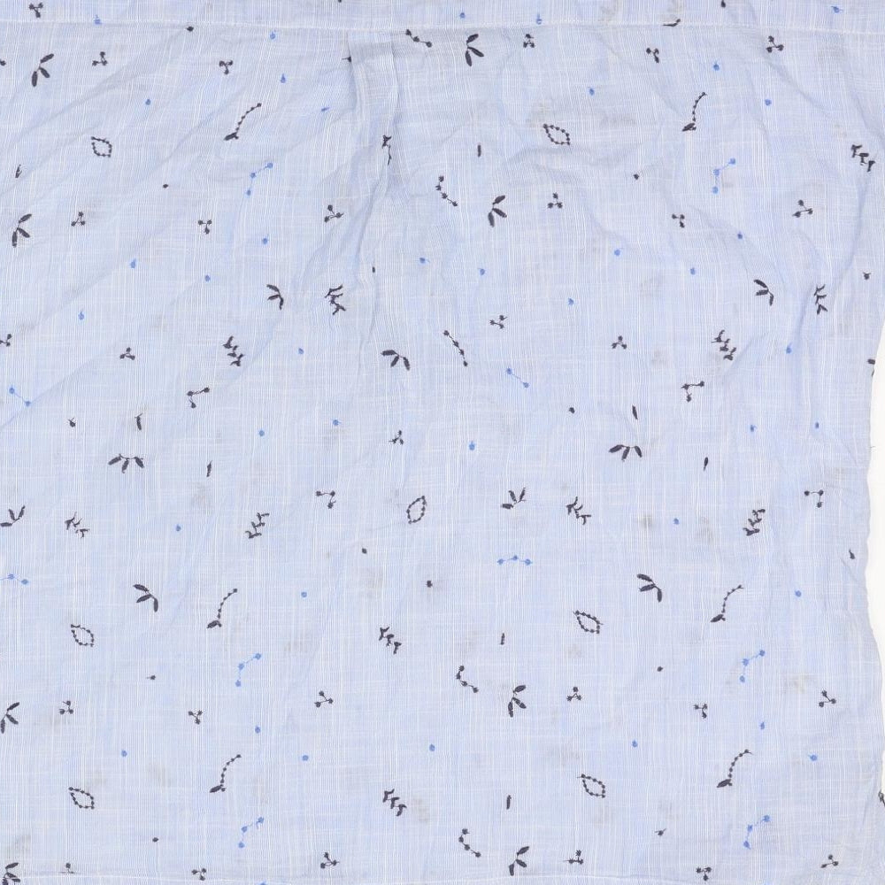 MANTARAY PRODUCTS Womens Blue Geometric Cotton Basic T-Shirt Size 18 V-Neck