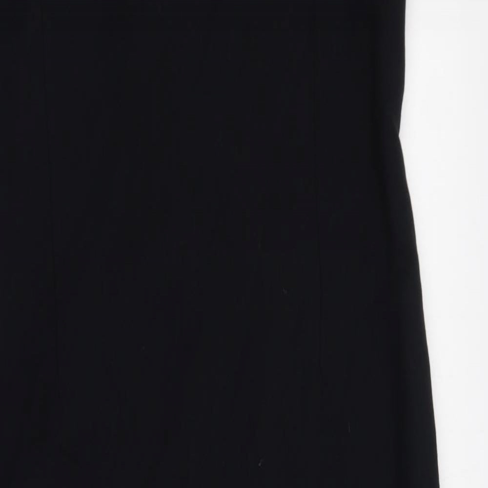 Dorothy Perkins Womens Black Polyester Shift Size 16 V-Neck Zip