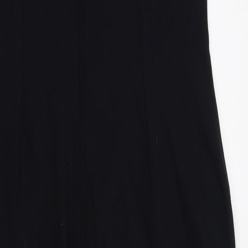 Dorothy Perkins Womens Black Polyester Shift Size 16 V-Neck Zip