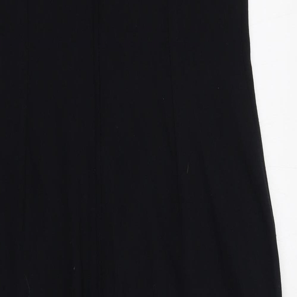 Dorothy Perkins Womens Black Polyester Shift Size 16 V-Neck Zip