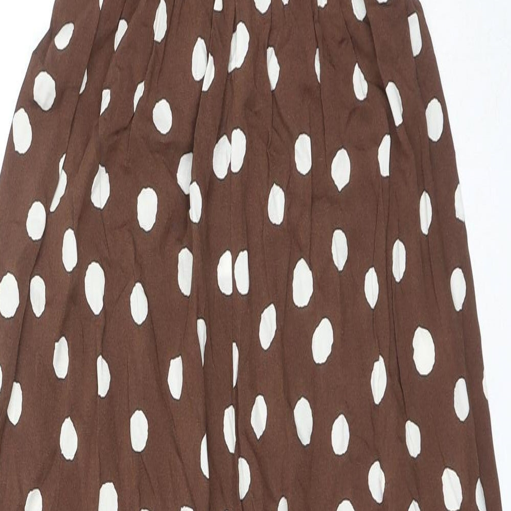 New Look Womens Brown Polka Dot Viscose Jumpsuit One-Piece Size 6 Pullover