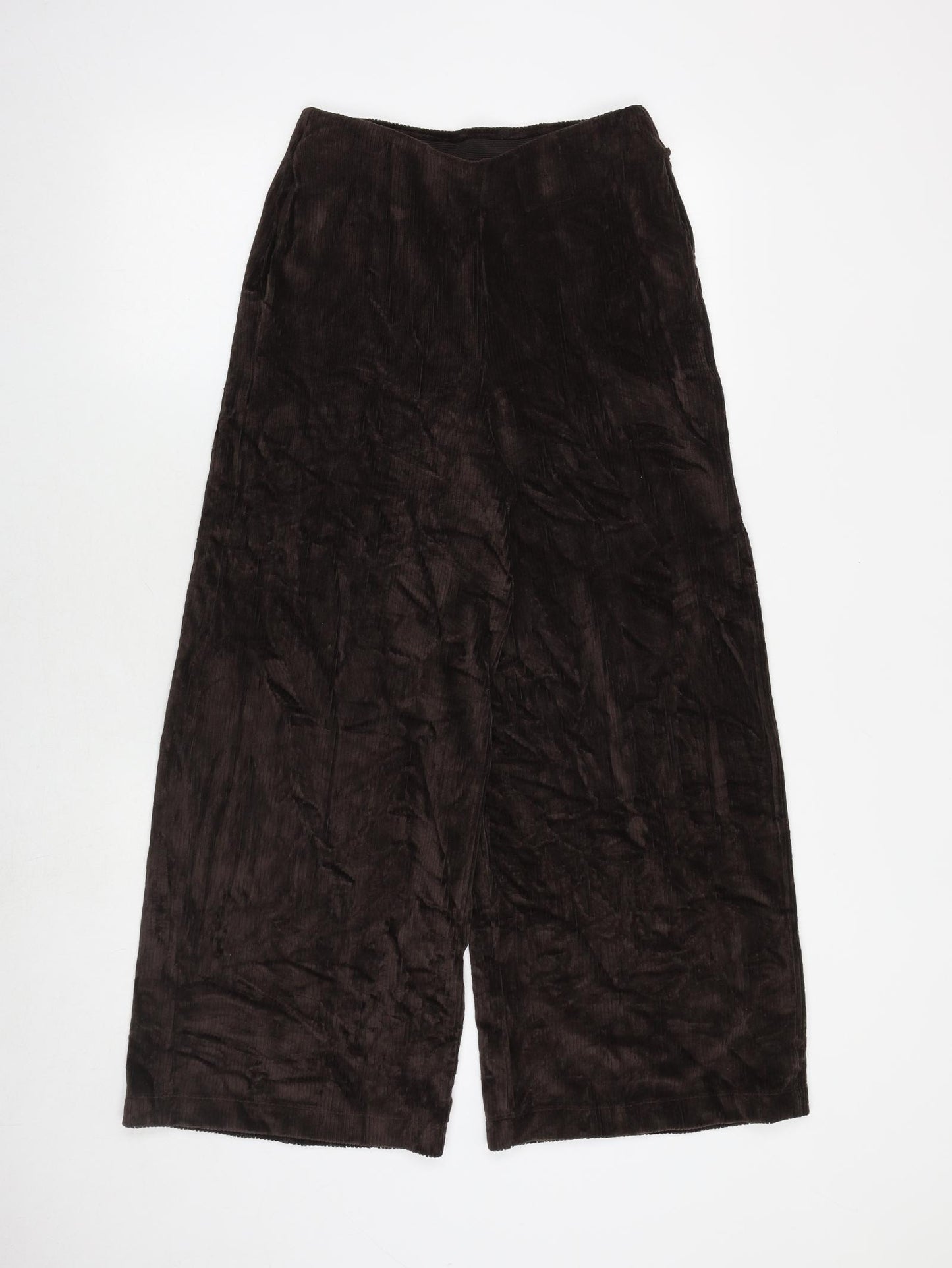 Marks and Spencer Womens Brown Cotton Trousers Size 8 Regular