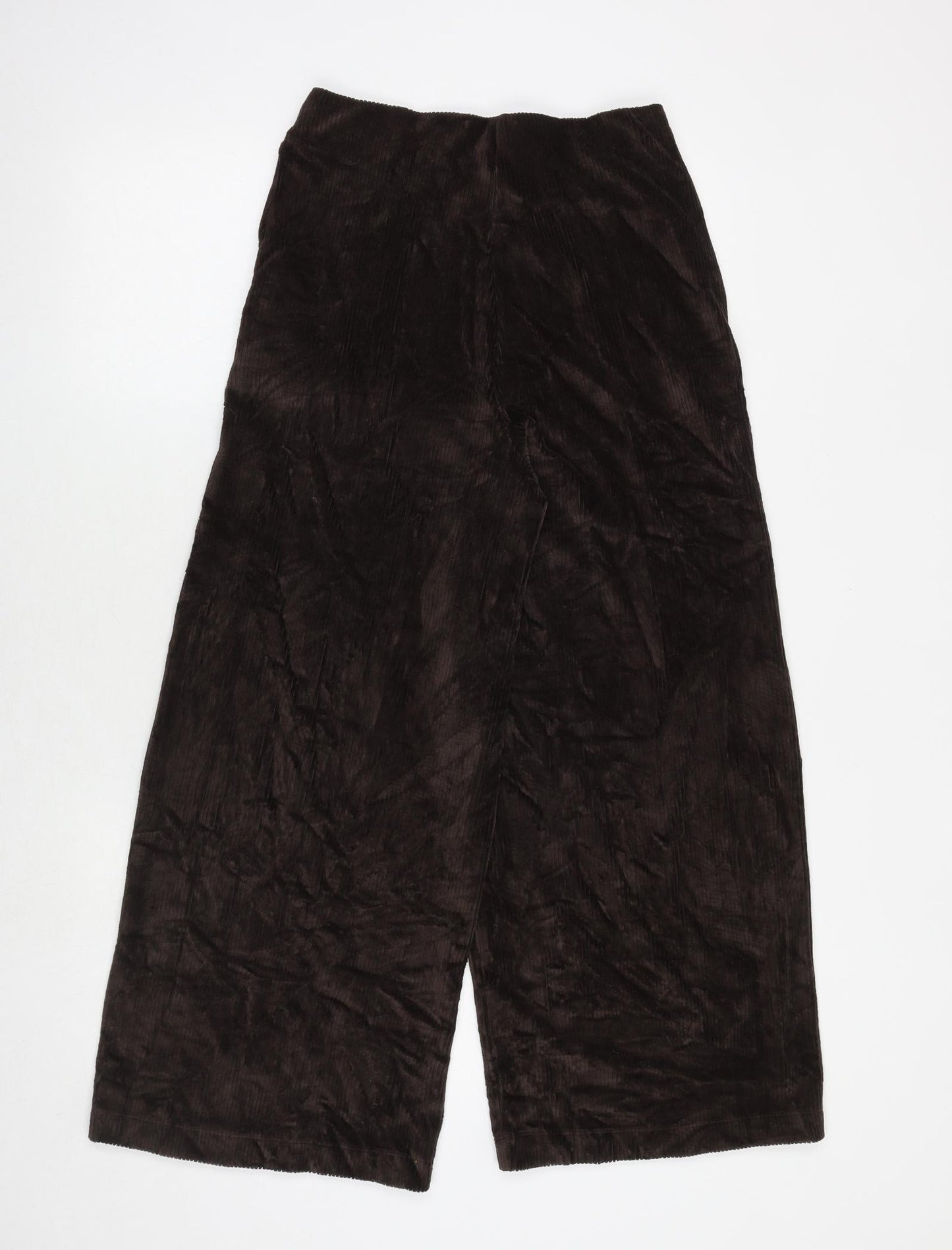 Marks and Spencer Womens Brown Cotton Trousers Size 8 Regular