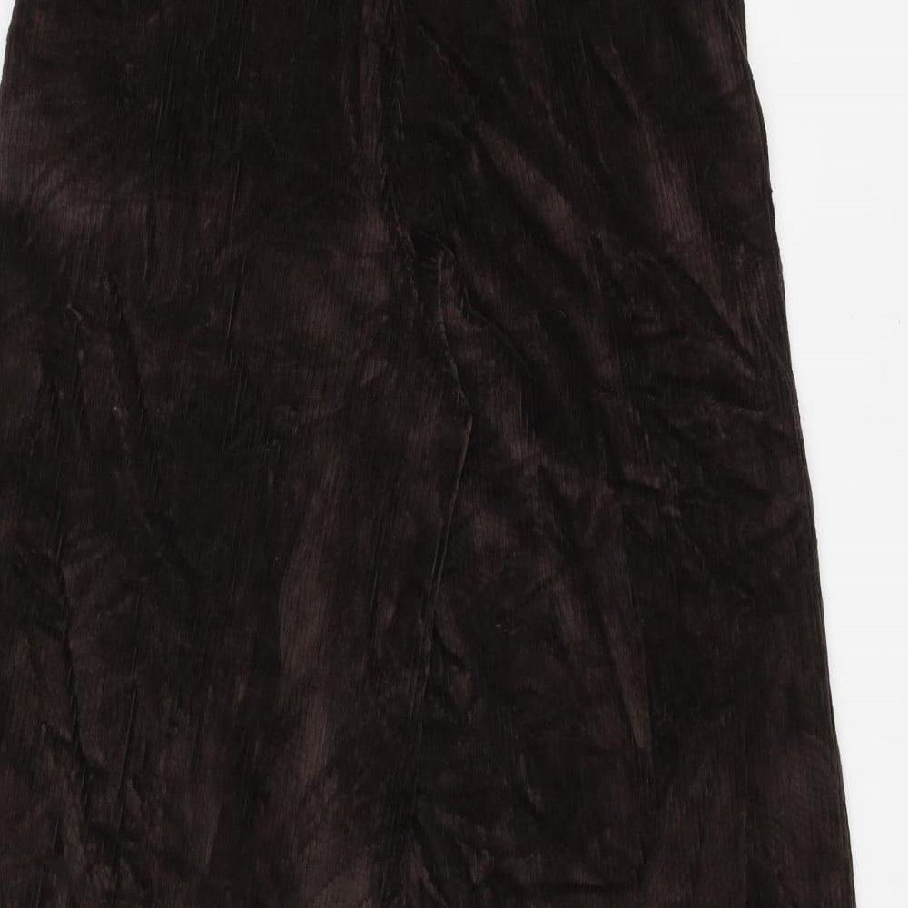 Marks and Spencer Womens Brown Cotton Trousers Size 8 Regular