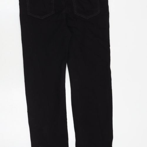 Marks and Spencer Womens Black Cotton Straight Jeans Size 12 Regular Zip