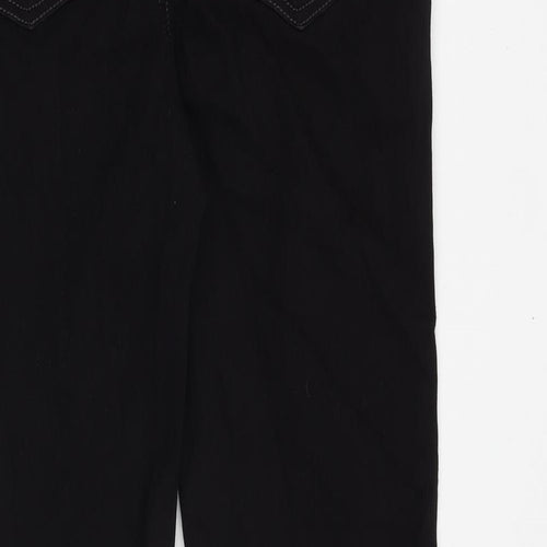 Marks and Spencer Womens Black Cotton Straight Jeans Size 12 Regular Zip