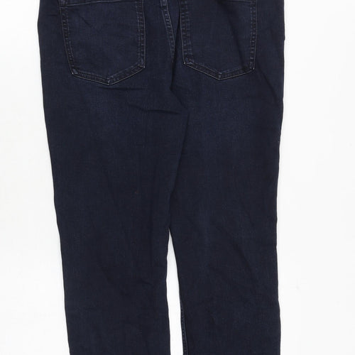 Marks and Spencer Womens Blue Cotton Straight Jeans Size 12 Regular Zip