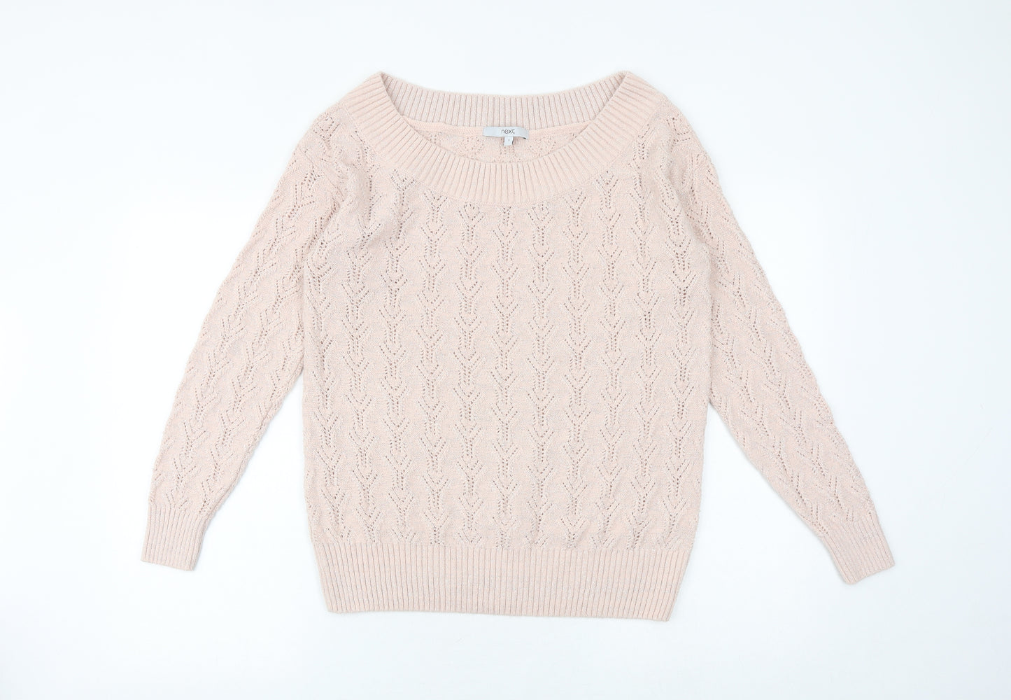 NEXT Womens Pink Round Neck Acrylic Pullover Jumper Size S