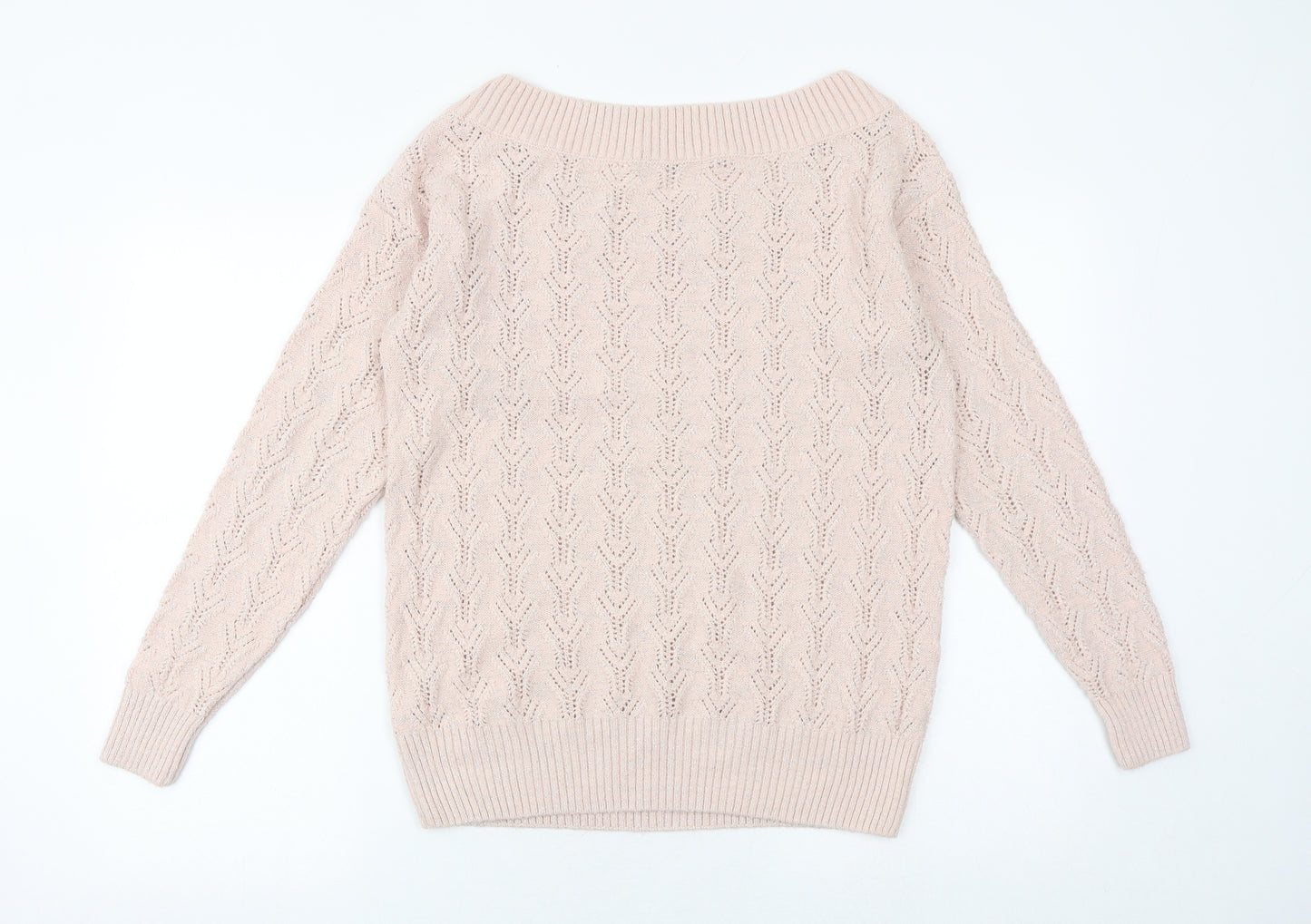 NEXT Womens Pink Round Neck Acrylic Pullover Jumper Size S