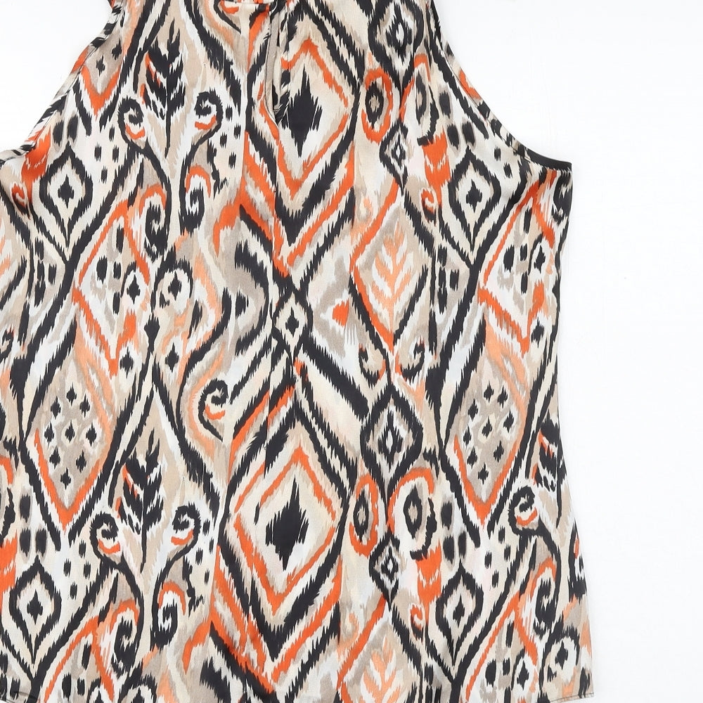 Wallis Womens Multicoloured Geometric Polyester Basic Blouse Size 18 Round Neck