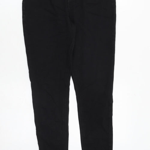 Marks and Spencer Womens Black Cotton Skinny Jeans Size 12 Extra-Slim Zip
