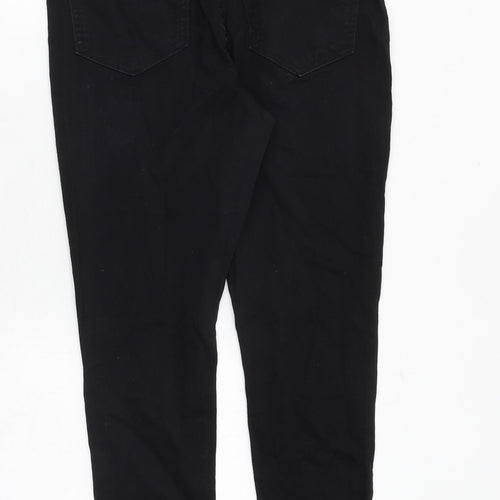 Marks and Spencer Womens Black Cotton Skinny Jeans Size 12 Extra-Slim Zip