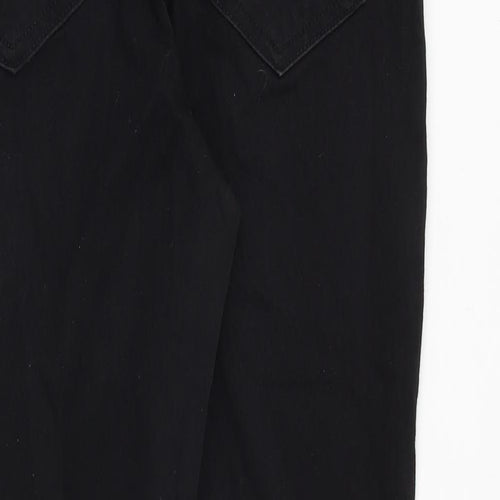 Marks and Spencer Womens Black Cotton Skinny Jeans Size 12 Extra-Slim Zip