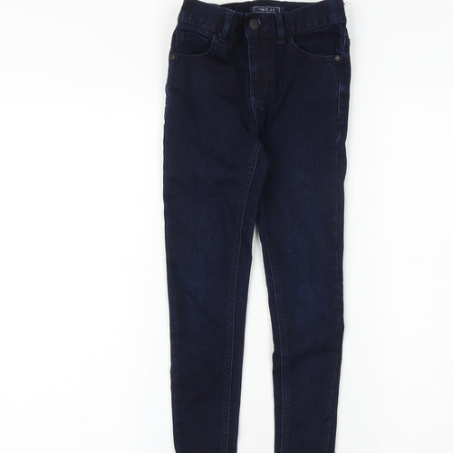 NEXT Boys Blue Cotton Skinny Jeans Size 7 Years Slim Zip