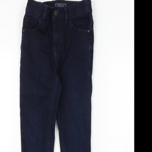 NEXT Boys Blue Cotton Skinny Jeans Size 7 Years Slim Zip