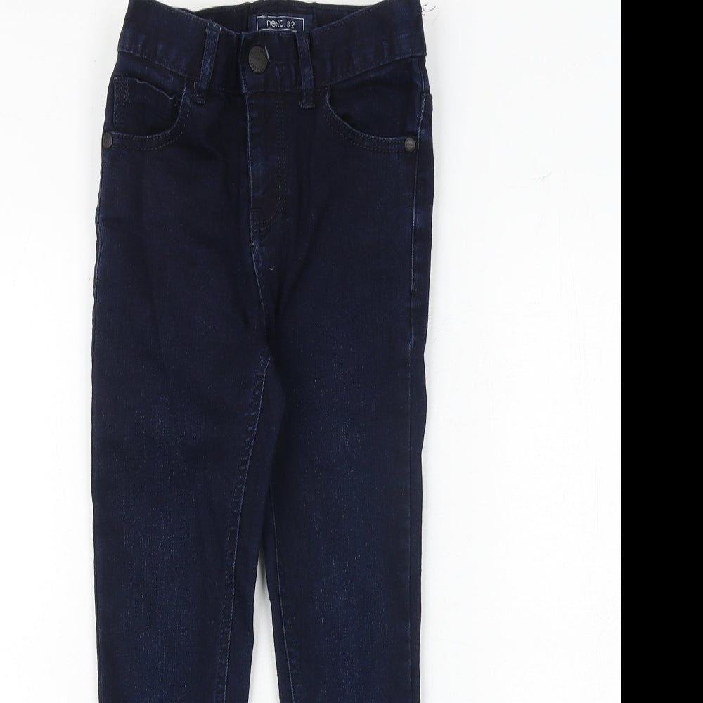 NEXT Boys Blue Cotton Skinny Jeans Size 7 Years Slim Zip