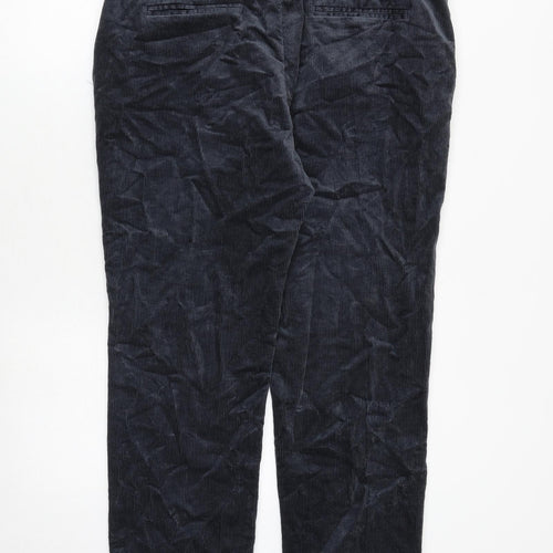 Marks and Spencer Mens Grey Cotton Trousers Size 38 in L29 in Regular Zip