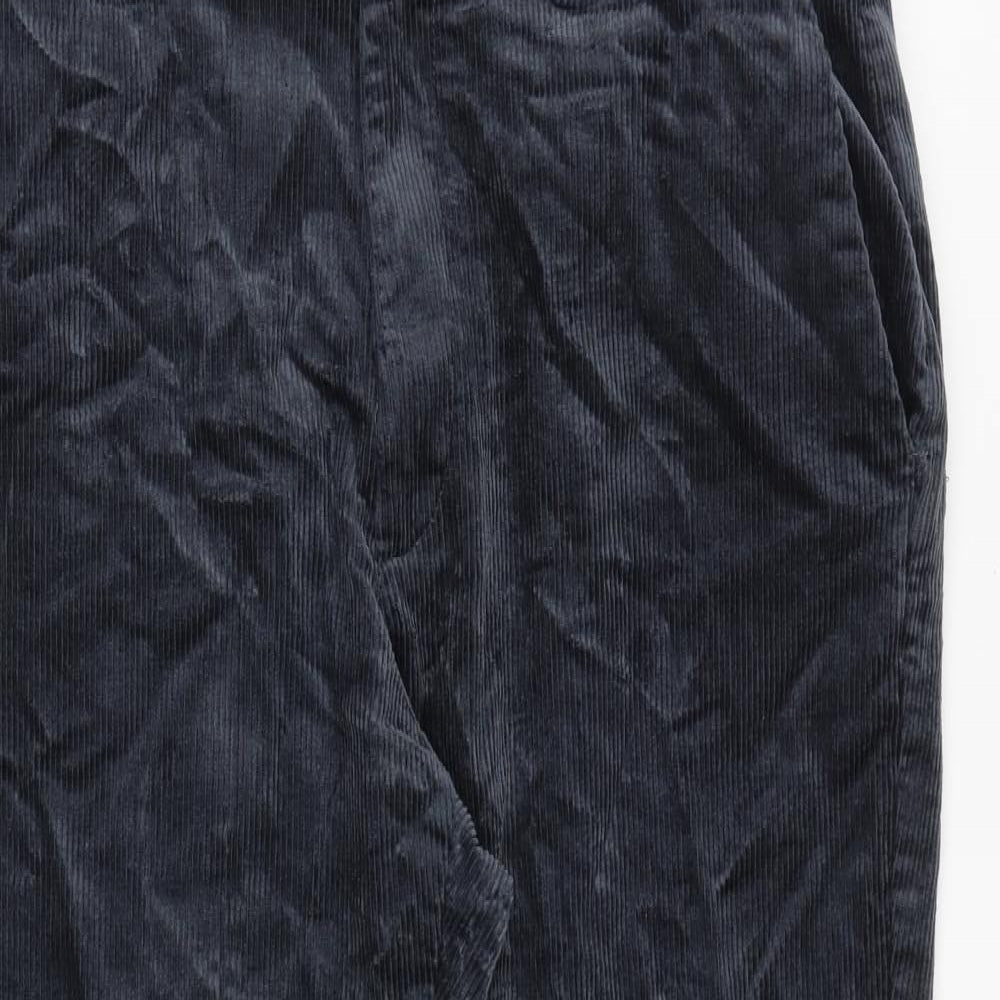 Marks and Spencer Mens Grey Cotton Trousers Size 38 in L29 in Regular Zip