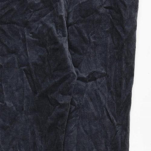 Marks and Spencer Mens Grey Cotton Trousers Size 38 in L29 in Regular Zip