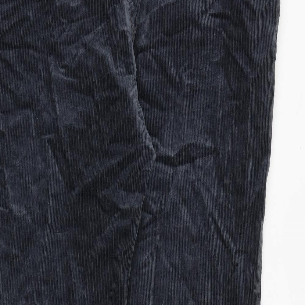 Marks and Spencer Mens Grey Cotton Trousers Size 38 in L29 in Regular Zip