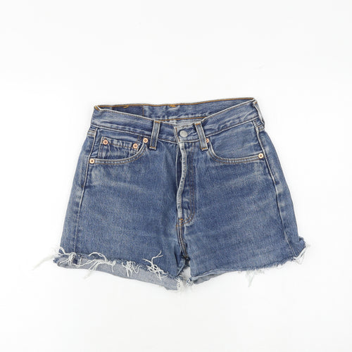 Levi's Womens Blue Cotton Cut-Off Shorts Size 28 in Regular Button