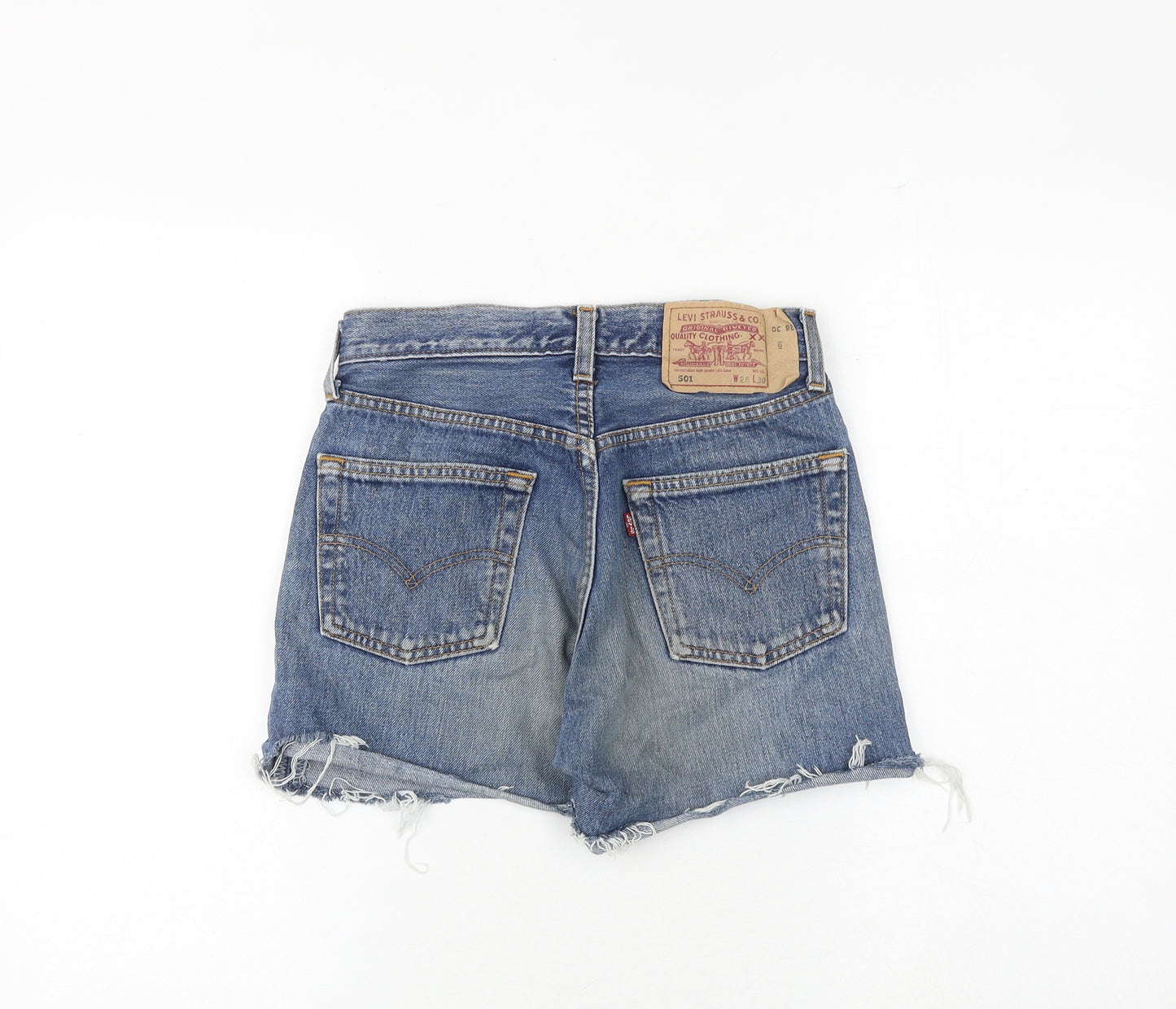 Levi's Womens Blue Cotton Cut-Off Shorts Size 28 in Regular Button
