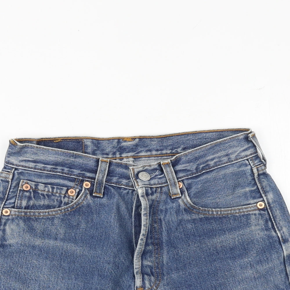 Levi's Womens Blue Cotton Cut-Off Shorts Size 28 in Regular Button