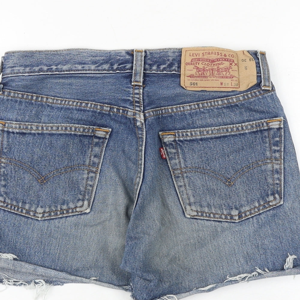 Levi's Womens Blue Cotton Cut-Off Shorts Size 28 in Regular Button