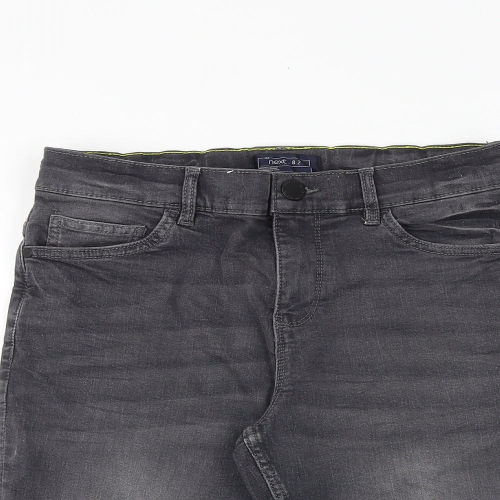 NEXT Boys Grey Cotton Chino Shorts Size 13 Years Regular Zip