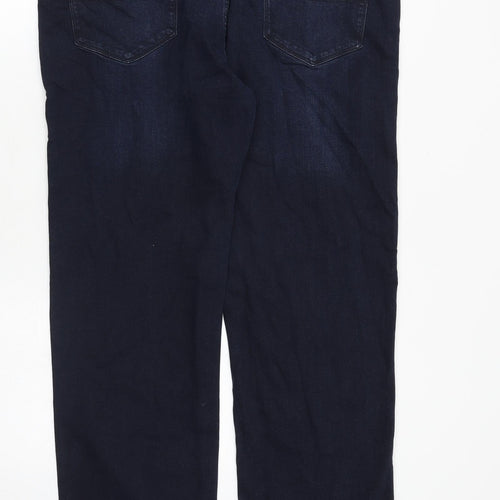Marks and Spencer Mens Blue Cotton Straight Jeans Size 40 in L29 in Regular Zip