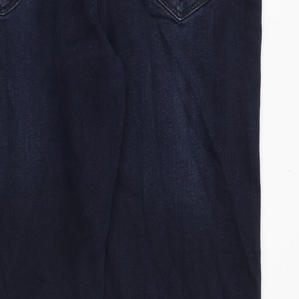 Marks and Spencer Mens Blue Cotton Straight Jeans Size 40 in L29 in Regular Zip