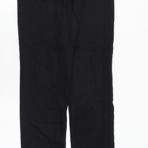Marks and Spencer Womens Black Cotton Straight Jeans Size 10 Regular Zip