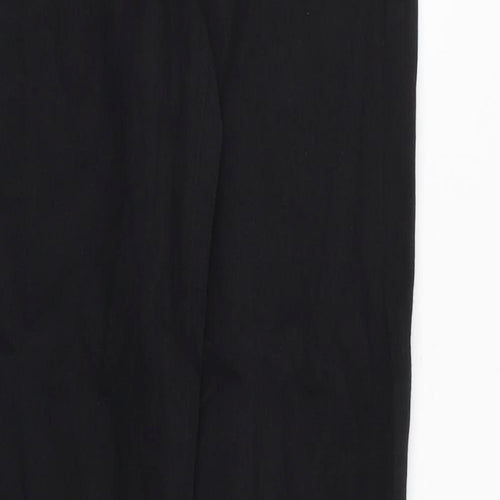 Marks and Spencer Womens Black Cotton Straight Jeans Size 10 Regular Zip