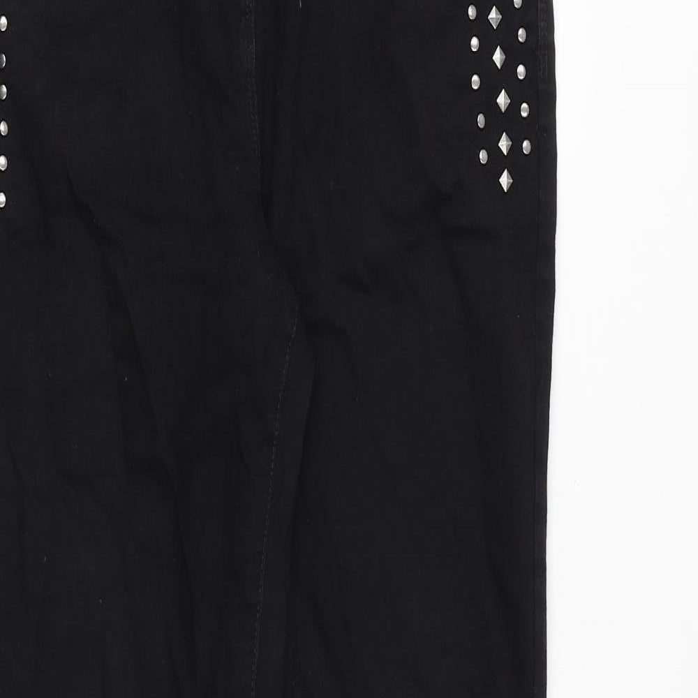 NEXT Womens Black Cotton Skinny Jeans Size 12 Slim Zip