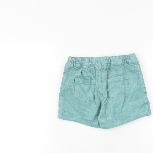 Marks and Spencer Girls Green Cotton A-Line Skort Size 5-6 Years Regular Button