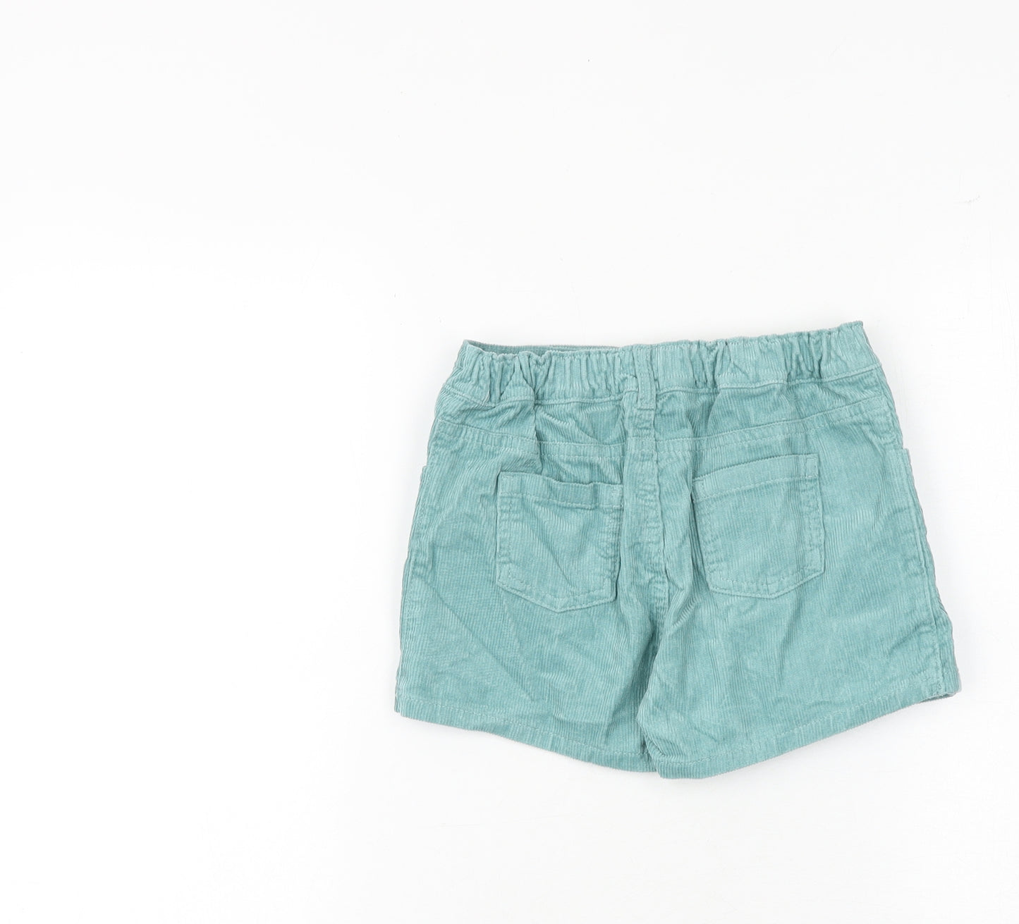 Marks and Spencer Girls Green Cotton A-Line Skort Size 5-6 Years Regular Button