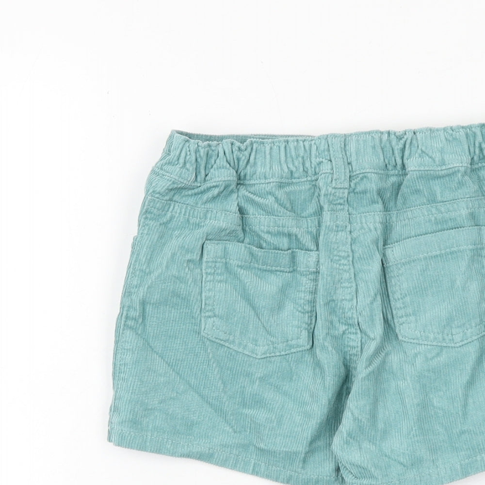 Marks and Spencer Girls Green Cotton A-Line Skort Size 5-6 Years Regular Button