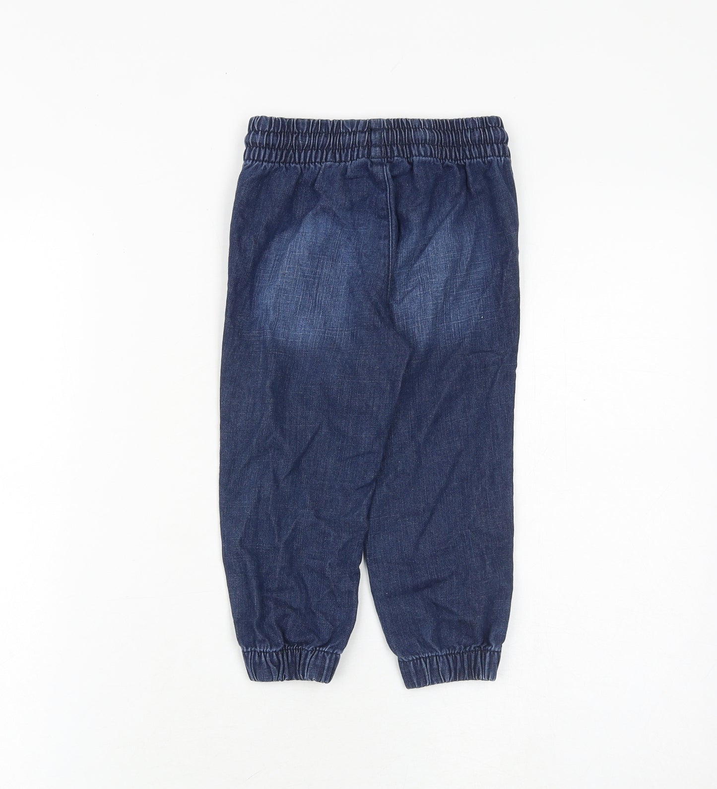 H&M Boys Blue Cotton Tapered Jeans Size 2 Years Regular Drawstring