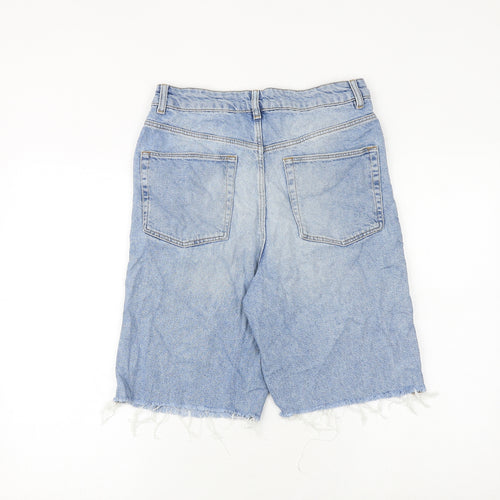 ASOS Mens Blue Cotton Bermuda Shorts Size 30 in Regular Zip