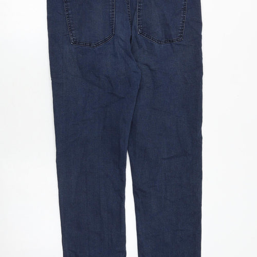 Marks and Spencer Womens Blue Cotton Straight Jeans Size 16 Regular Zip