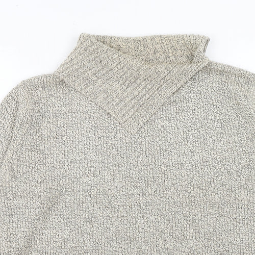 Ladies Womens Beige High Neck Acrylic Pullover Jumper Size 10