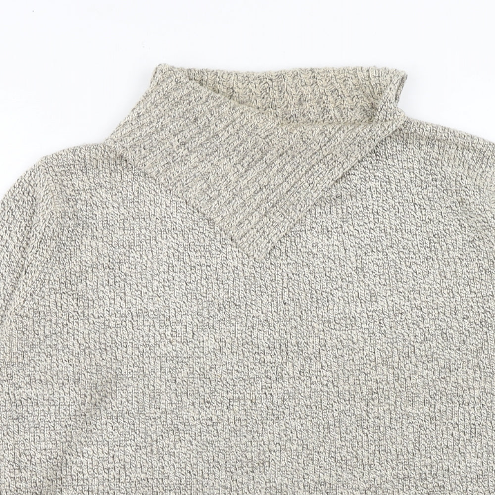 Ladies Womens Beige High Neck Acrylic Pullover Jumper Size 10
