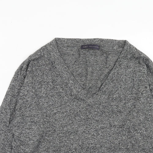 Marks and Spencer Womens Grey V-Neck Cotton Pullover Jumper Size 10